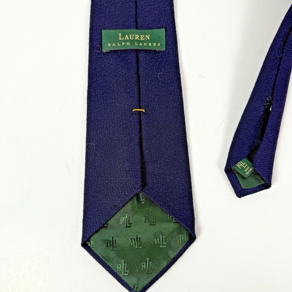 Lauren Ralph Lauren Men's Navy Blue Wool Knit Tie 57"